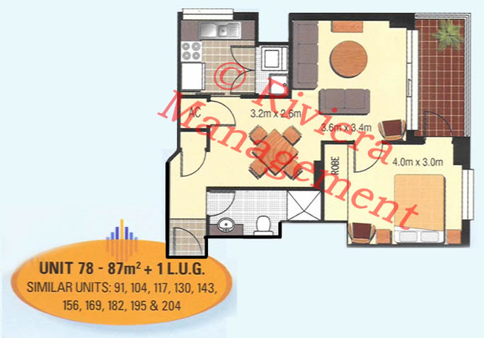 exapmle 1 bedroom layout